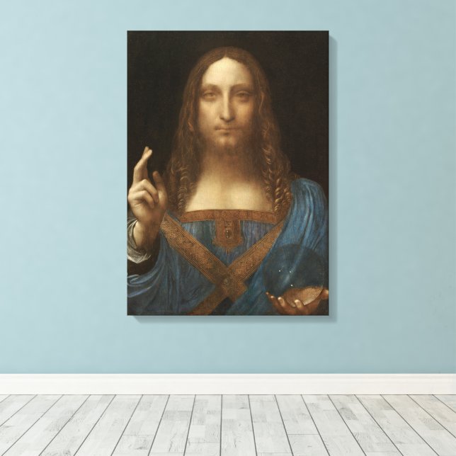 Lienzo Da Vinci, salvador del mundo, salvador Mundi (Insitu (piso de madera))