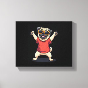 Lienzo Dabbing Dab Pug Dog Mascotas bailan pipa animal