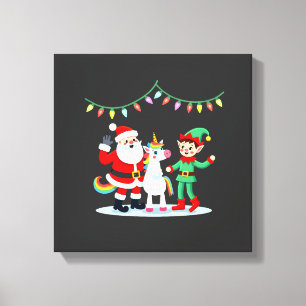 Lienzo Dabbing Santa Elfo Unicornio Navidad Niños Chicos
