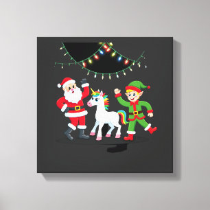 Lienzo Dabbing Santa Elfo Unicornio Navidad Niños Chicos