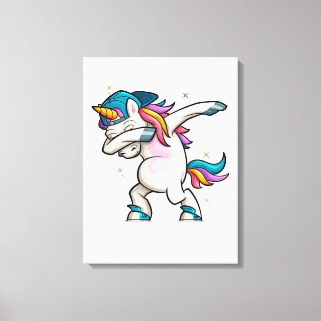 Lienzo Dabbing Unicorn (Anverso)