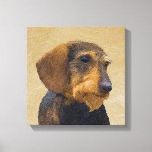 Lienzo Dachshund (Cabezal alambrada) Pintura original de 