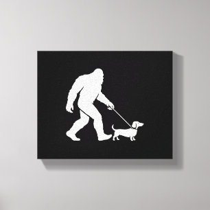 Lienzo Dachshund caminando Bigfoot Perro wiener divertido
