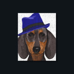 Lienzo Dachshund Con Trilby Azul<br><div class="desc">Animales y Naturaleza</div>