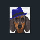 Lienzo Dachshund Con Trilby Azul<br><div class="desc">Animales y Naturaleza</div>