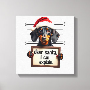 Lienzo Dachshund Divertido Navidad Querido Santa Puedo Ex