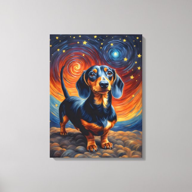 Lienzo Dachshund Doxie Weiner Dog Artsy (Anverso)