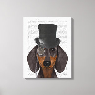 Lienzo Dachshund, hound formal y Gorra