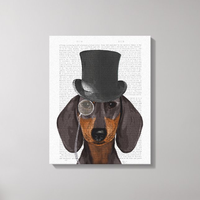 Lienzo Dachshund, hound formal y Gorra (Anverso)
