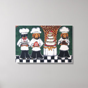 LIENZO DACHSHUNDS CHEF FRANCESES