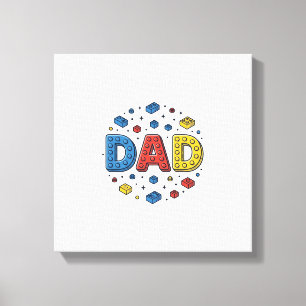 Lienzo Dad Building Blocks Vintage Vector Design_1