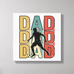 Lienzo Dad Fútbol Grabado Vintage Diseño Vectorial_1
