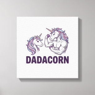 Lienzo Dadacorn divertido unicornio papá diseño de camise