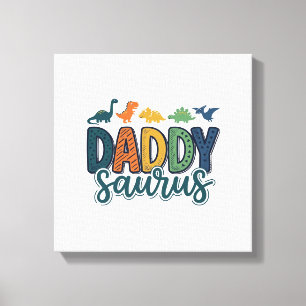 Lienzo Daddy Saurus Diseño de vector de papá dinosaurio l