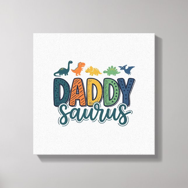 Lienzo Daddy Saurus Diseño de vector de papá dinosaurio l (Anverso)