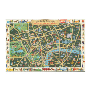 Lienzo Daily Telegraph representa el mapa de Londres