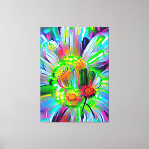 Lienzo Daisies abstractos neones con colores vivos