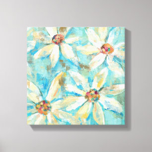 Lienzo Daisies blancos en azul