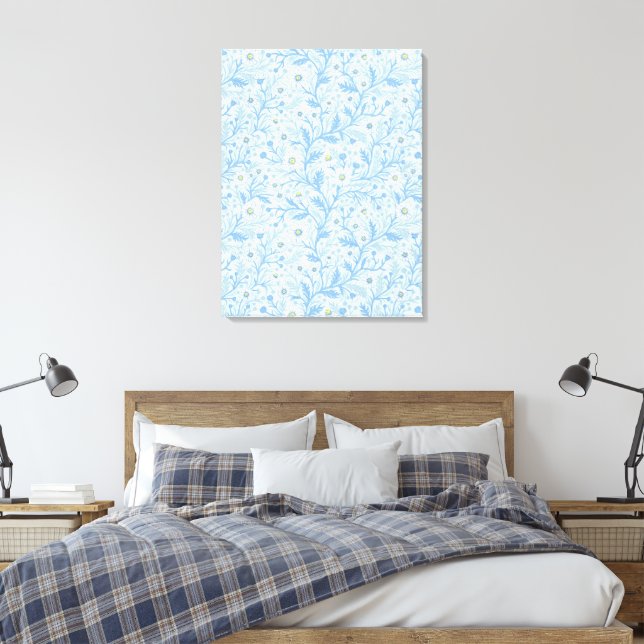 Lienzo Daisies in white and blue on sea glass (Insitu(Dormitorio))