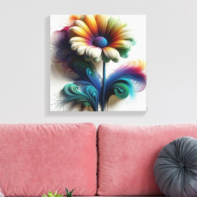 Lienzo Daisitas abstractas en ondas electromagnéticas (Insitu (Sala de estar))