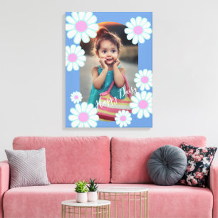 Lienzo Daisy Simple Blue Photo
