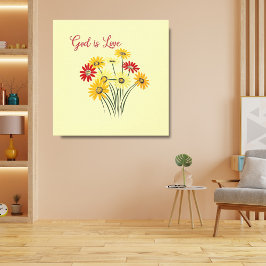Lienzo Daisy Sun Flor Dios es Amor