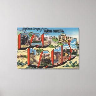 Lienzo Dakota del Norte - Badlands - Escenas de letras gr
