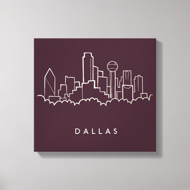 Lienzo Dallas Texas Skyline (Anverso)