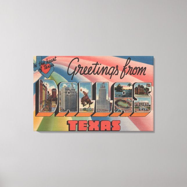 Lienzo Dallas, TexasLarge Letter ScenesDallas, TX (Anverso)