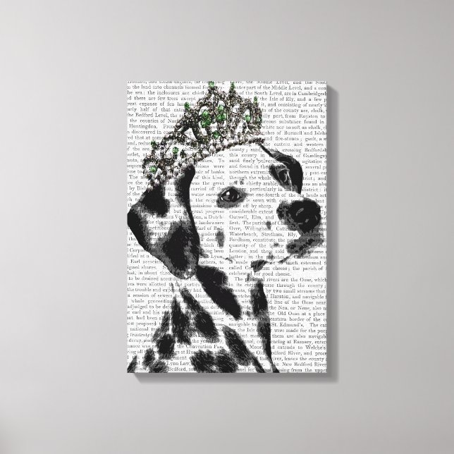 Lienzo Dalmatian con Tiara (Anverso)