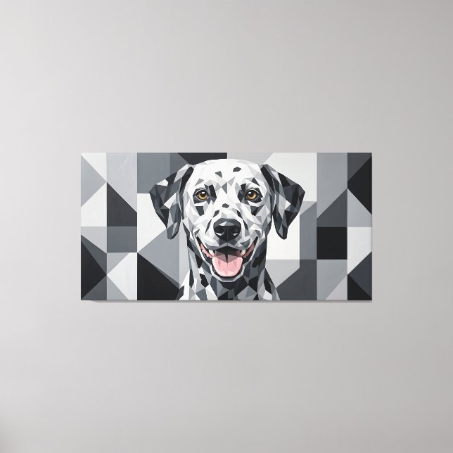 Lienzo Dalmatiner Geometrisches Pop Art Portrait (Anverso)