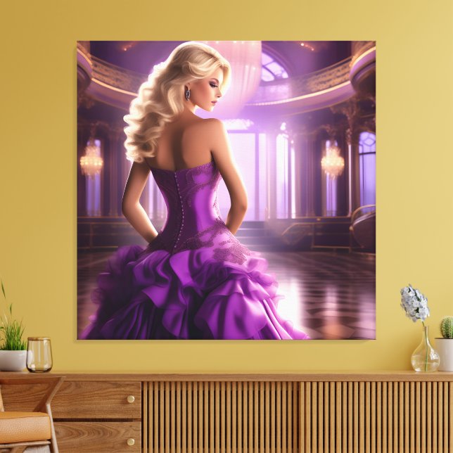 Lienzo Dama de Salón Púrpura (Insitu (Sala de estar))