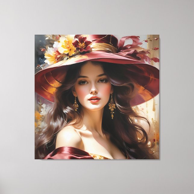 Lienzo Dama en rojo 1 (Anverso)