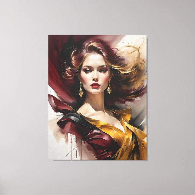 Lienzo Dama en rojo 2 (Anverso)