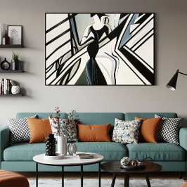 Lienzo Dama en Silueta Art Déco