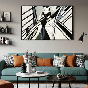 Lienzo Dama en Silueta Art Déco