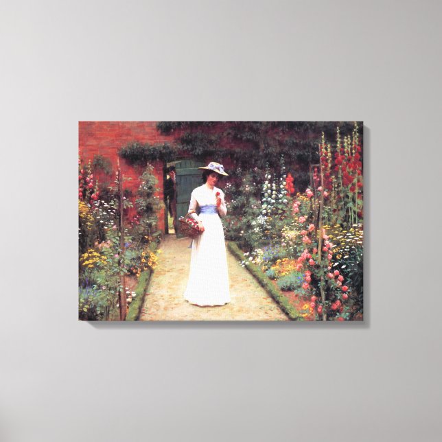 Lienzo Dama en un jardín (Anverso)