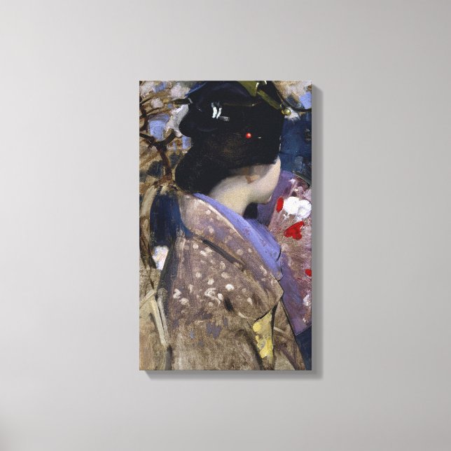 Lienzo Dama japonesa con ventilador de George Henry (Anverso)