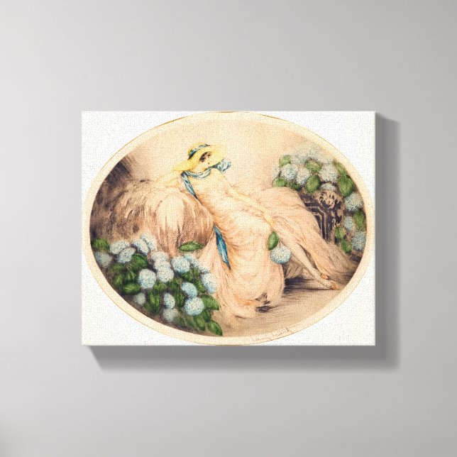 Lienzo Dama rosa de Louis Icart (Anverso)