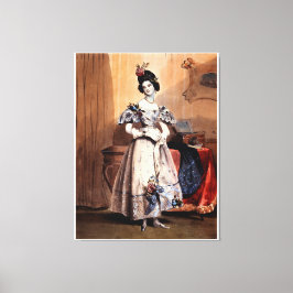 Lienzo Dama victoriana con adornos florales - Elegante