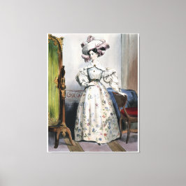 Lienzo Dama victoriana en falda floral - Elegante cosecha