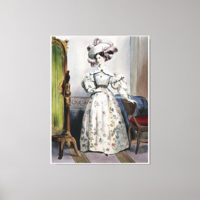 Lienzo Dama victoriana en falda floral - Elegante cosecha (Anverso)