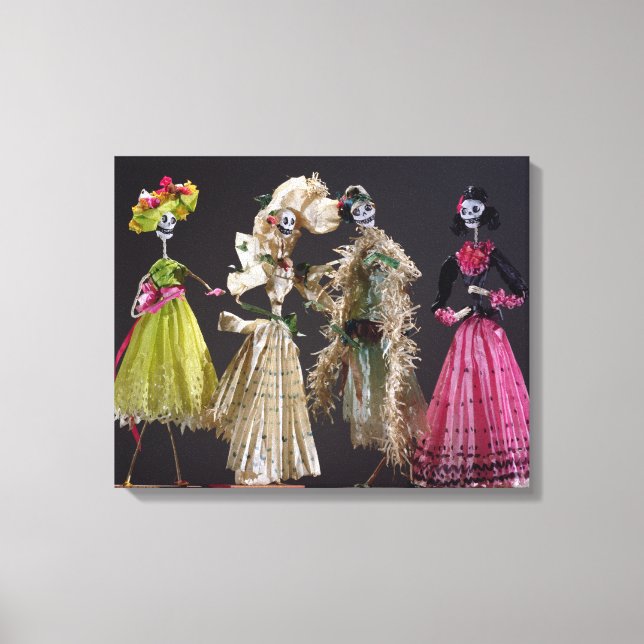 Lienzo Damas del Día de los Muertos, de Oaxaca (Anverso)