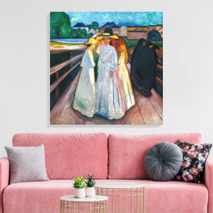 Lienzo Damas en el puente Edvard Munch