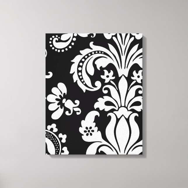 Lienzo Damasco de Personalizado blanco y negro (Anverso)