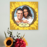 Lienzo Damask Your Photo Wraped Canvas<br><div class="desc">Rústica Elegancia Sunflower Frame</div>