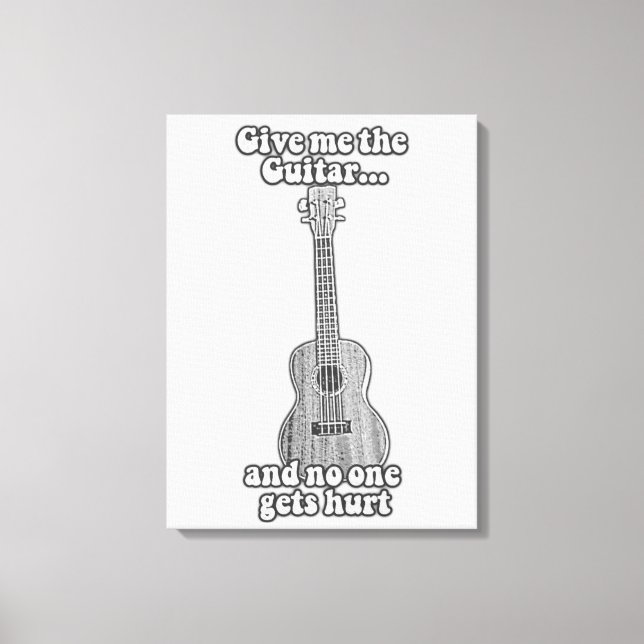 Lienzo Dame la guitarra y nadie se lastima. B y W (Anverso)