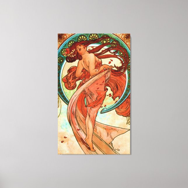 Lienzo Dance Alphonse Mucha Art Nouveau (Anverso)