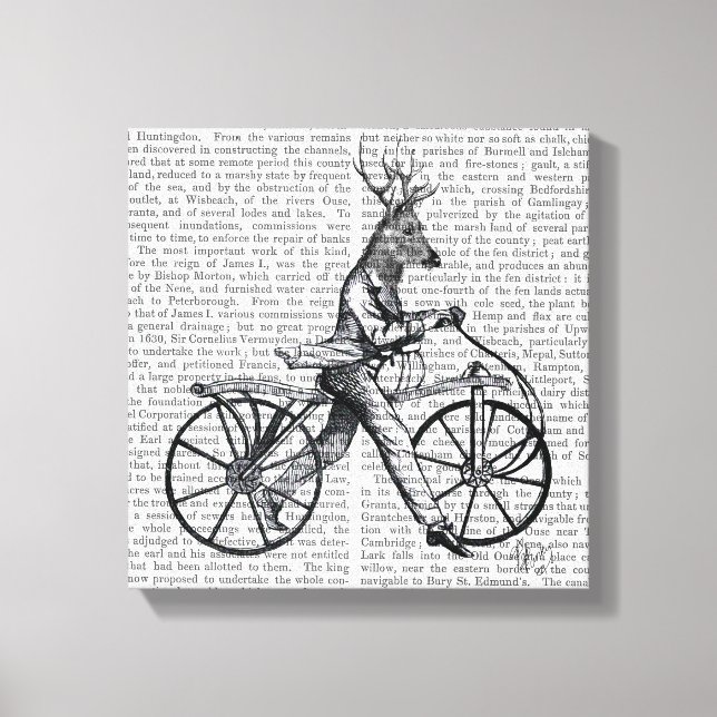 Lienzo Dandy Deer en bicicleta vieja (Anverso)