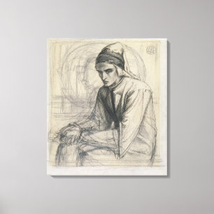 Lienzo Dante en la meditación que sostiene una granada,